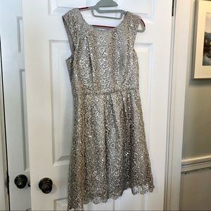 Sequin and Lace Cocktail Dress, Size 8